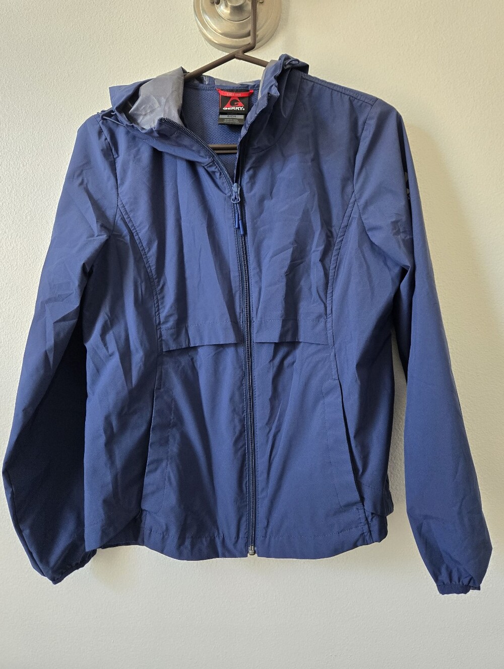 Gerry Hooded Navy Lightweight Rain Jacket